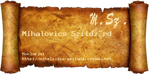 Mihalovics Szilárd névjegykártya