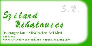 szilard mihalovics business card